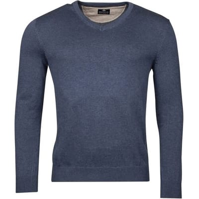Baileys Trui V-Neck Pullover Single Knit Deep Denim Blue / male