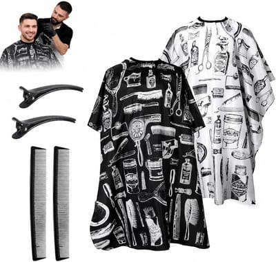 Professionele Kapperscape Set voor Haar Knippen, Baard Trim en Verzorging - 2-delige Kappers Robe en Accessoires