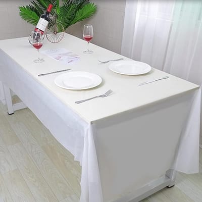 Tafelkleden - Wegwerp Kleden - Feestelijke Decoratie - Waterdicht en Lekvrij - 2 stuks 137x274cm - Wit