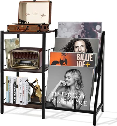 Platenkast - Platenspeler Meubel - lp Kast - Krasbestendig - Voor 50 Vinylplaten - Stabiel - Eenvoudige Montage - 60 x 30 x 75 cm