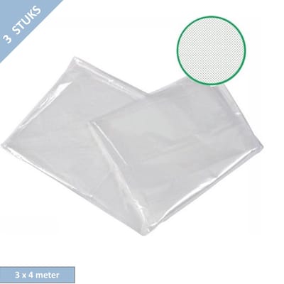 TQ4U grondzeil - 3 x 4 meter - Bescherming grondzeil tent - Wegwerp - Transparant - VOORDEELPACK 3 STUKS