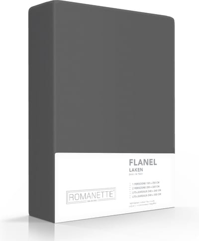 Romanette Laken Flanel Antraciet - 150 x 250 cm - [Antraciet]