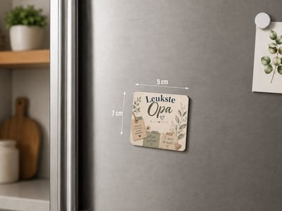 Koelkastmagneet MDF Leukste Opa – Magneet 9x7 cm – Cadeau voor Opa – Bedankje voor Opa