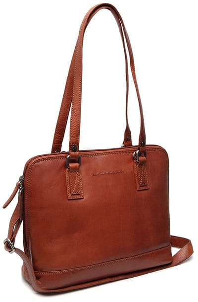 The Chesterfield Brand business tas met laptopvak Viamonte Shoulderbag Cognac bruine
