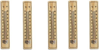Houten Thermometer Set - Meetinstrumenten - Binnen en buiten - Duidelijk leesbaar - 22 cm - Houtkleur