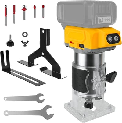 Accu Bovenfrees - Houtbewerking Router - Meubel Maken - Borstelloze Motor - 5 snelheden - Zwart