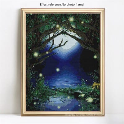 Point de Croix Peinture Diamant Plein Affichage Paysage Rond Complet 5D DIY Broderie Diamant 20X30CM black