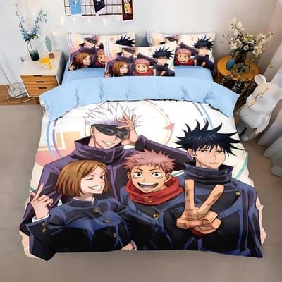 ujutsu Kaisen Satoru Gojo Beddengoed Set 3D Anime Satoru Gojo Kerstcadeau King Twin Double Kind Dekbedovertrek Set 90x200cm