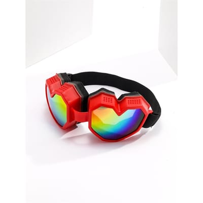 Hartvormige PC-zonnebril, winddicht, UV-beschermend, skibril voor stellen, stijlvolle outdoor sportbril. red