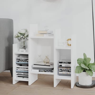 vidaXL - Bijzetkast - 60x26x60 - cm - bewerkt - hout - wit