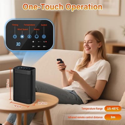 Krachtige Keramische Ventilatorverwarming met Afstandsbediening en Timer