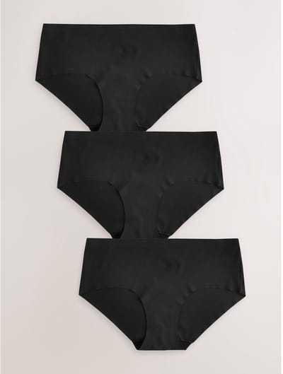 Next - Dames - Set van 3 No VPL comfortabele korte slips - Zwart