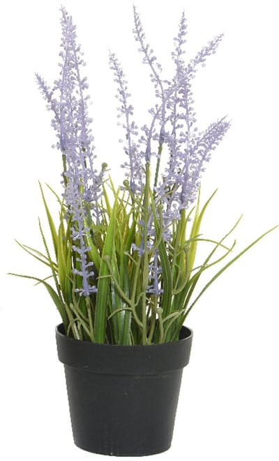 Everlands Lavendel kunstplant in pot - lila paars - D15 x H30 cm