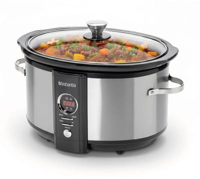 Brabantia BBEK1083 Slowcooker - 6.5 Liter - 320 Watt - Warmhoudfunctie - Keramische Binnenpan - RVS