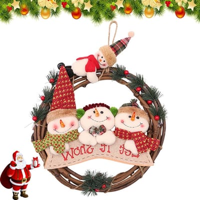 Kerstkrans 30 cm, Decoratie voor Deur en Raam, Sfeervolle Versiering voor Kerstmis, Woonkamer en Open Haard