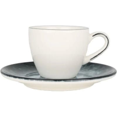 Bonna Sepia - Espresso kopjes & schotel - 80 cc - Porselein - set van 6