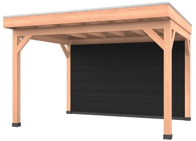 Douglas overkapping, 400 x 300, met zwarte achterwand, Westwood Comfort Premium
