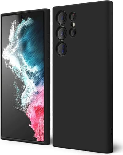 Hoesje met Camera Bescherming Geschikt voor Samsung Galaxy S22 Ultra | Back Cover | Dun | Flexibel TPU | Zwart
