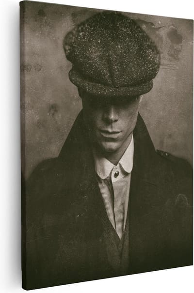 Artaza Canvas Schilderij Gangster - 40x50 cm - Wanddecoratie Peaky Blinders - Muurdecoratie Portret - Kamer Accessoires Man