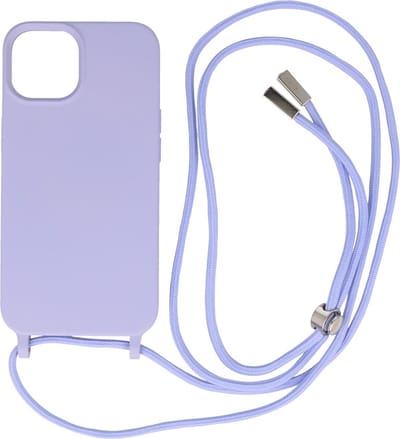 2.5 mm Dikke Fashion Backcover met Koord Telefoonhoesje - Color Hoesje - Geschikt voor iPhone 14 - Paars
