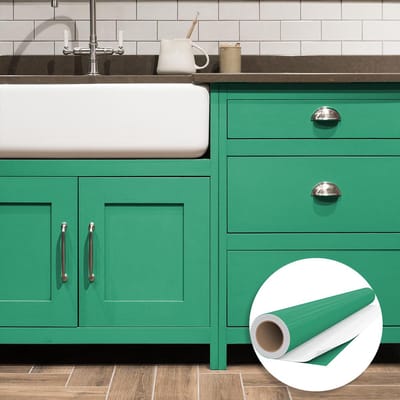 Waterdichte zelfklevende vinylfolie op rol per meter - Afwasbare sticker voor keuken, meubels, kasten, deuren - 60 cm x 50 m - Turquoise