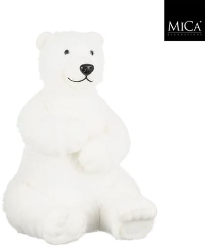 Mica Decorations - Decoratie IJsbeer - 40 x 32 x 48 cm - Wit