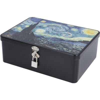 Afsluitbare Opbergdoos met Deksel Multifunctionele Organizer Vintage Metalen Container voor Make-up Sieraden gray