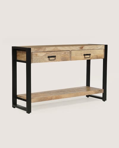 Consoletafel 120 cm Mangohout – Industrieel