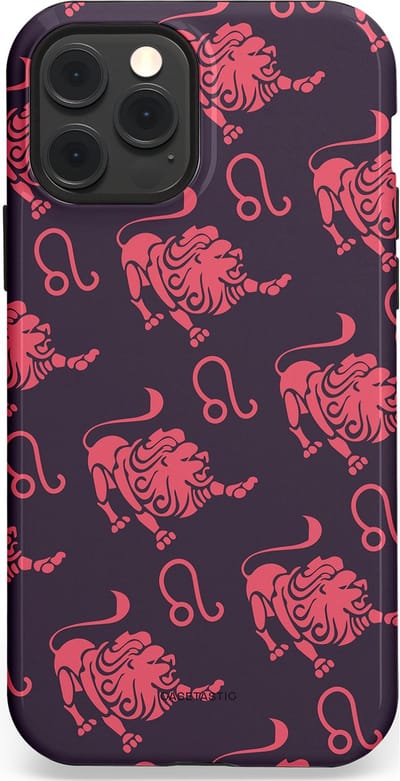 Casetastic Hoesje Geschikt voor Apple iPhone 12/12 Pro Magsafe - Stijlvolle Beschermende Duo-layer Case - Zodiak leeuw