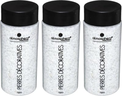 Atmosphera decoratie/hobby stenen/steentjes - 3x - wit - klein formaat - potje 750 gram - Aquarium en vazen vulling