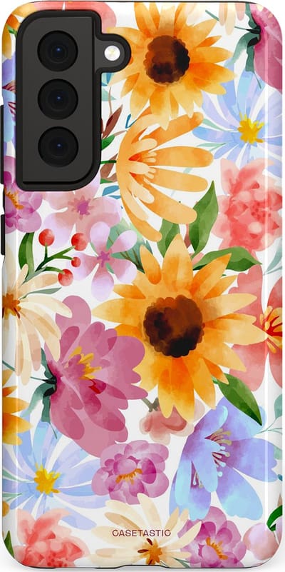 Casetastic Hoesje Geschikt voor Samsung S21 FE - Stijlvolle Beschermende Duo-layer Case - Aquarel fantasie