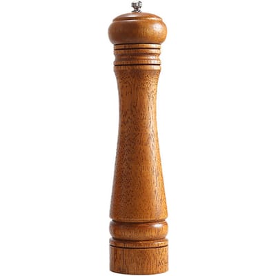 Moulin à poivre en bois réglable et portable de 25 cm pour sel de mer et sel de l'Himalaya brown