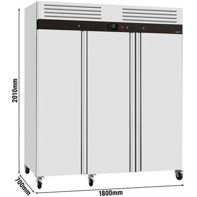 GGM Gastro Kühlschrank Edelstahl ECO - 1350 Liter - mit 3 Türen - Innenseite der Tür aus Kunststoff