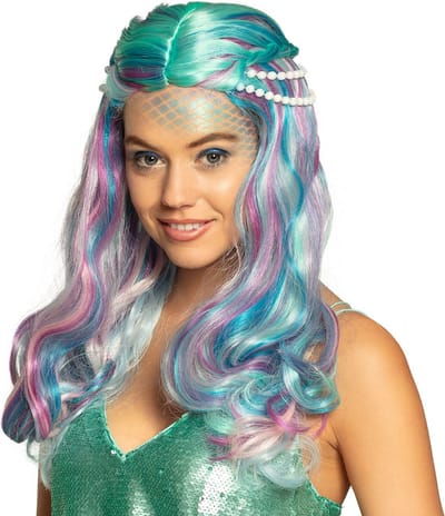 Boland - Pruik Sea pearl - Golvend - Lang - Vrouwen - Zeemeermin - Fantasy - Zeemeermin