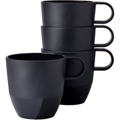 Mepal Mok Silueta 300 ml set 4 stuks - Nordic black - campingservies - buitenservies