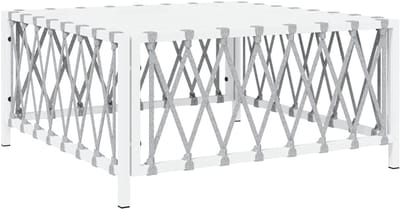 Tuintafel - Picknicktafel campingtafel - Buiten genieten - Gemaakt van stof - 70x70x34 cm - Wit