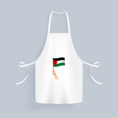 Akyol - palestina vlag met hand Keukenschort - Palestina - mensen die liefde willen geven aan palestina - degene die van palestina houden - supporten - oorlog - verjaardagscadeautje - gift - geschenk - kado - 82 bij 71 cm