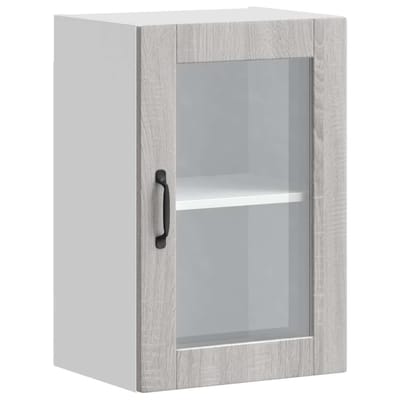 vidaXL - Keukenbovenkast - met - glazen - deur - Porto - grijs - sonoma - eiken