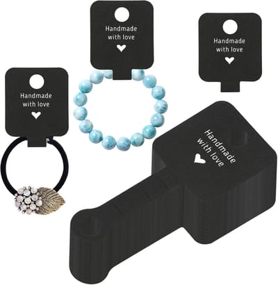 200 stuks oorbellen display kaarten sieraden armband display kaarten kraftpapier sieraden display voor halskettingen, armbanden, enkelbanden, haarringen, sieraden hangetiketten (zwart)