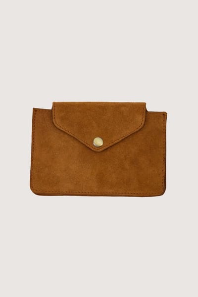 Zusss Suede Portemonee 100% Cow Leather Cognac