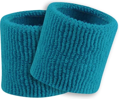 TCK - Polsbanden - Badstof - Diverse Sporten - Volwassenen - Terry - Standard Weight - 8 cm - Paar - Turquoise - One Size