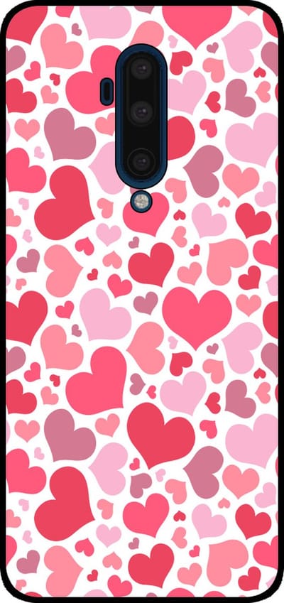 Smartphonica Telefoonhoesje Geschikt voor OnePlus 7T Pro met Hartjes Print - Hearts Design TPU Backcover Case - Kinder Hoesje met Hartjes Design geschikt voor OnePlus 7T Pro