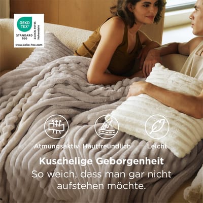 Dailygoods- Fleecedeken 130x170 cm - Zacht - Warm - Bankdeken - Sherpa - Klassiek strepenpatroon