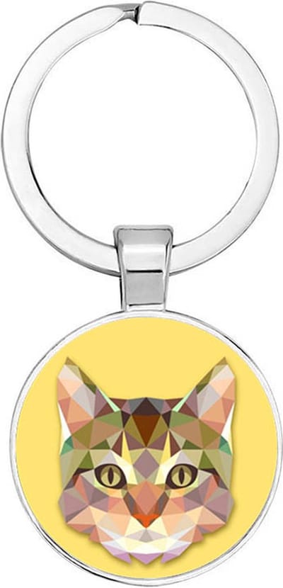 Akyol - Kat abstract Sleutelhanger - katten - katten liefhebbers - dieren liefhebber - houden van - verjaardagscadeau - gift - geschenk - kado - 2,5 x 2,5 CM