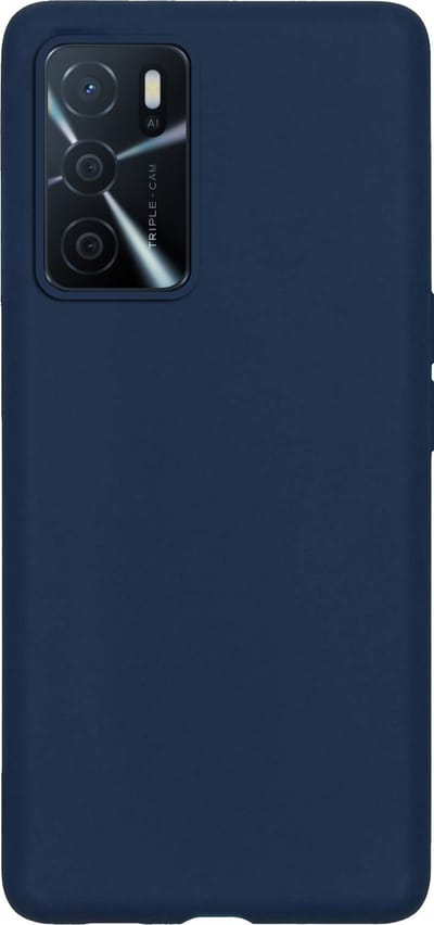 Hoes - Geschikt voor OPPO A16 - Sterk & Shockproof - Hoesje Cover - Siliconen Case - Donkerblauw