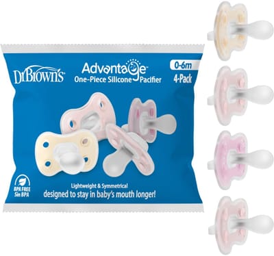 Dr. Brown's Advantage Fopspeen 0-6 Maanden – Siliconen – 4 Stuks – Baby Fopspeen
