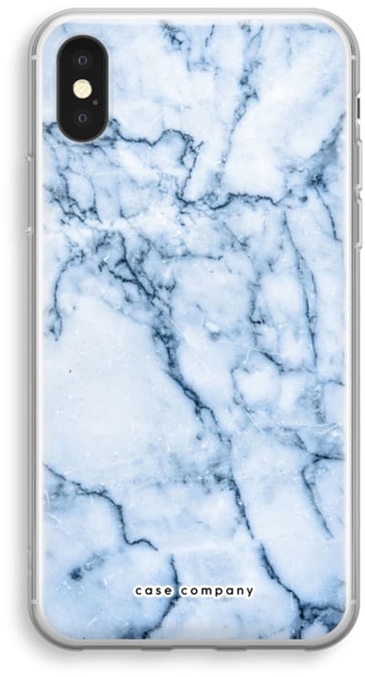 Case Company® - Hoesje geschikt voor iPhone XS hoesje - Blauw marmer - Soft Cover Telefoonhoesje - Bescherming aan alle Kanten en Schermrand