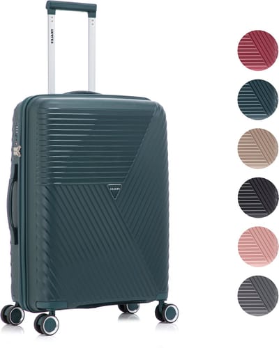 TRALEX - Voyager - Medium koffer - 67L - 66x44x26cm - Polypropyleen - Harde schaal - TSA-slot - Lichtgewicht - Flexibel - Duurzaam - Stille (rubberen) wielen - Dubbele Spinner-wielen - Ocean Blue