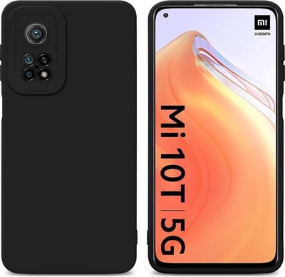 Cadorabo Hoesje geschikt voor Xiaomi Mi 10T / Mi 10T PRO in FLUID ZWART - Beschermhoes gemaakt van flexibel TPU silicone Cover Fluid Case