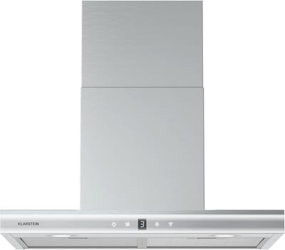 Klarstein Auriana Afzuigkap - 60 cm wandkap, 690 m³/u luchtstroom, A+ energie-efficiëntie, Wifi- & touch-bediening, LED-verlichting 6000 K, 110 W motor, Zwart, Afvoer & koolstoffilter